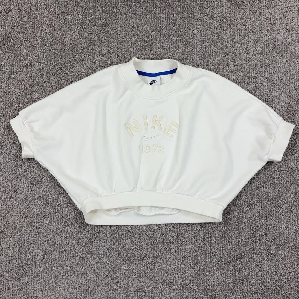 Nike Sportswear Collection Sweatshirt Womens Small White Crop 1972 Athleisure